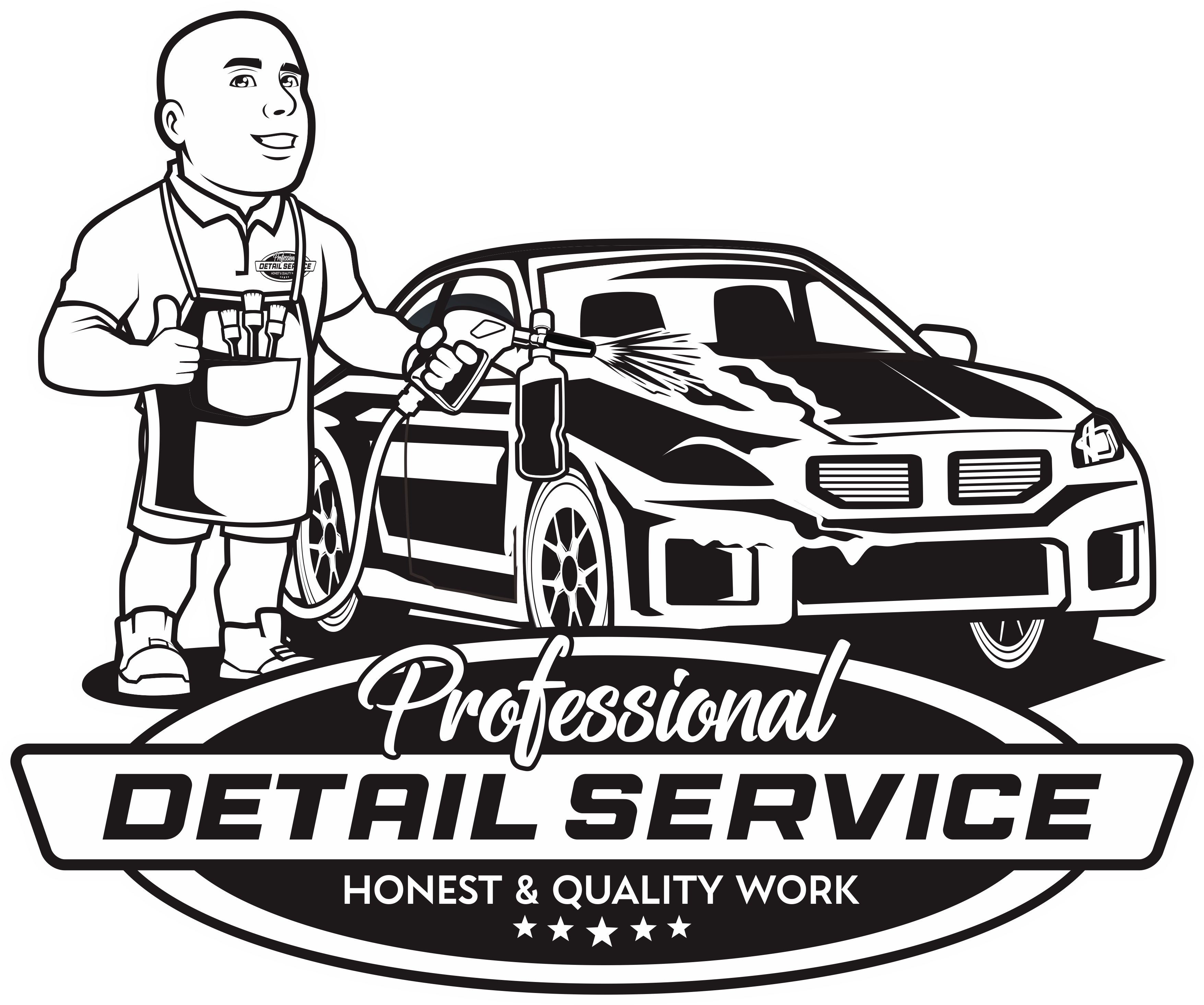 Professional Detail Service logo black white